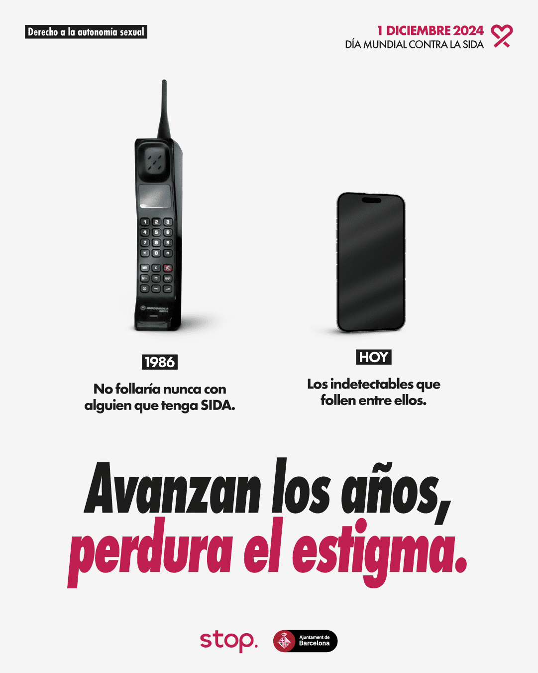 El VIH no tiene las implicaciones que tenía en los años 80. Gracias, en gran parte, a los avances médicos y farmacológicos. Aún así, las percepciones de la sociedad sobre el VIH siguen atrapadas en el pasado y se continúan vulnerando nuestros derechos. Por eso lanzamos el siguiente mensaje: Avanzan los años, perdura el estigma